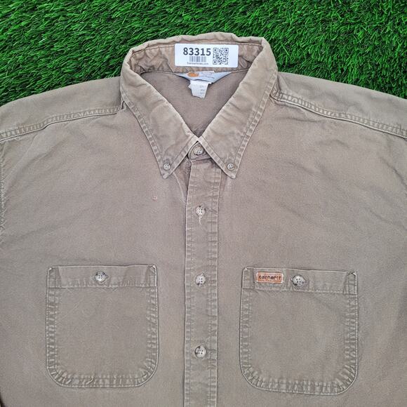 Vintage 90s CARHARTT Rugged Button Shirt 3XL 29x32 Baggy USA - Picture 12 of 16